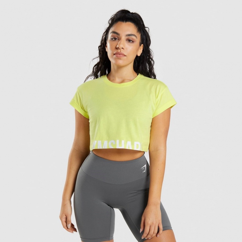 μπλουζακια Gymshark Fraction Crop πρασινο | 803VBRFGM