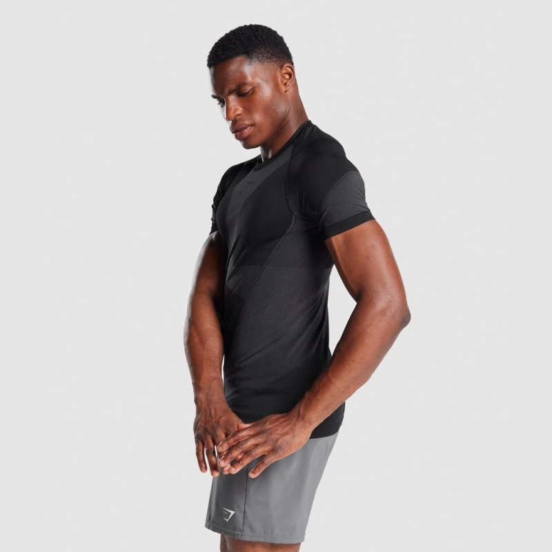 μπλουζακια Gymshark Free Force Seamless μαυρα | 168PECNUM