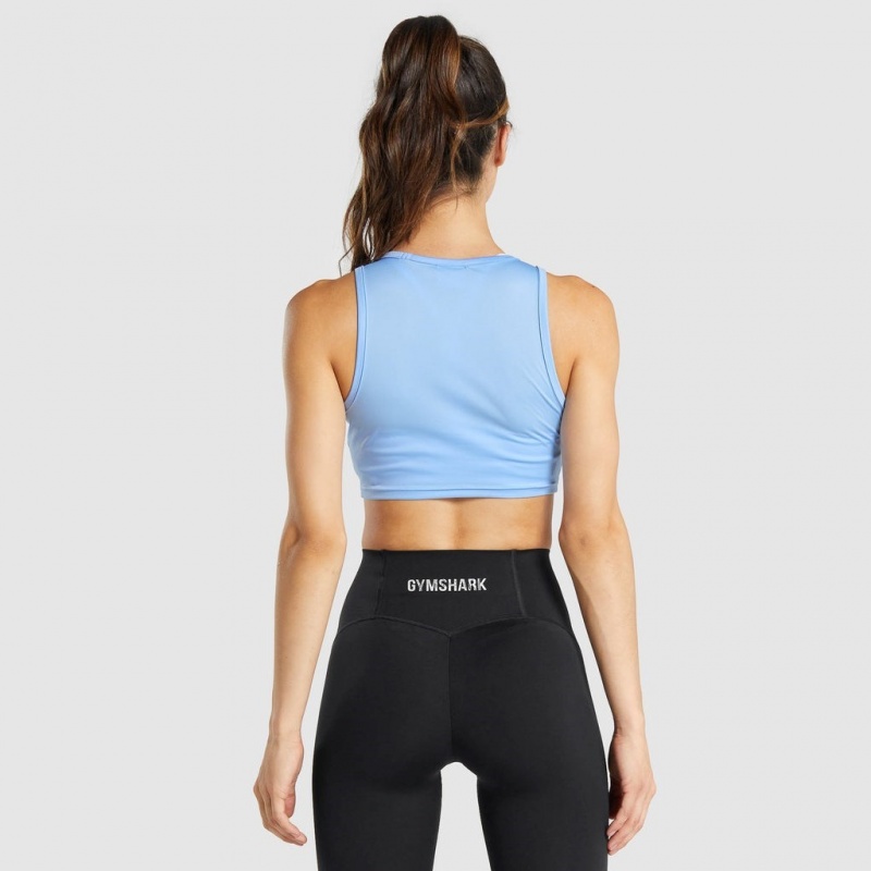 μπλουζακια Gymshark GS Power Crop μπλε | 396FGMQWN