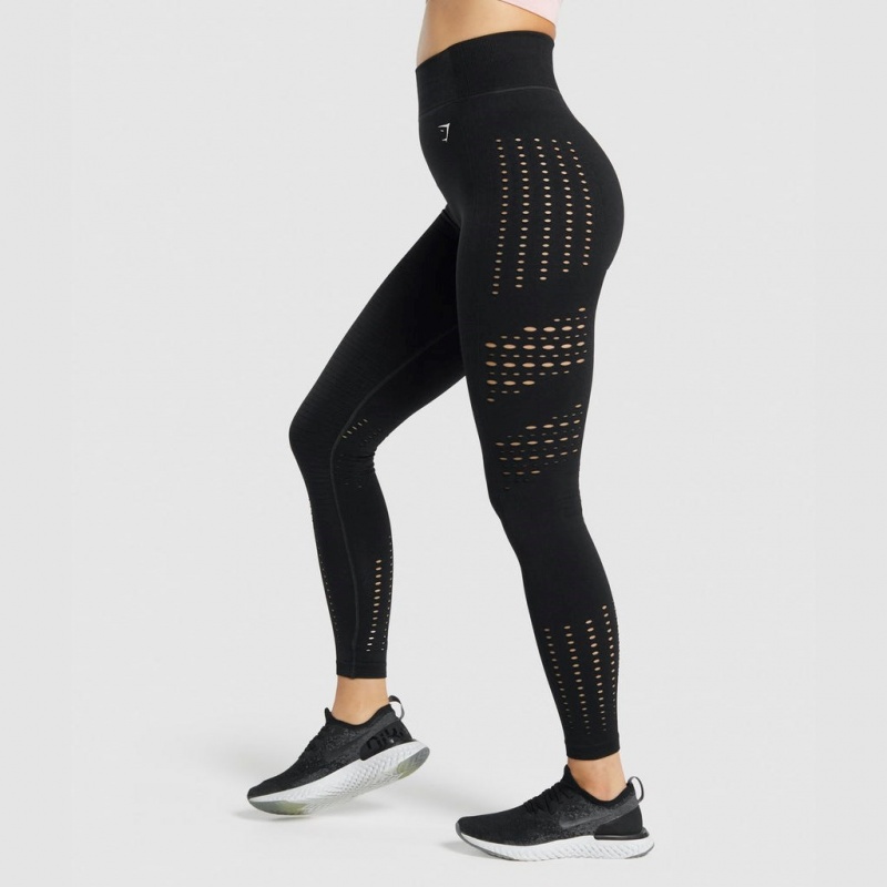 Κολαν Gymshark Glow Seamless Tights μαυρα | 340PBJCOI