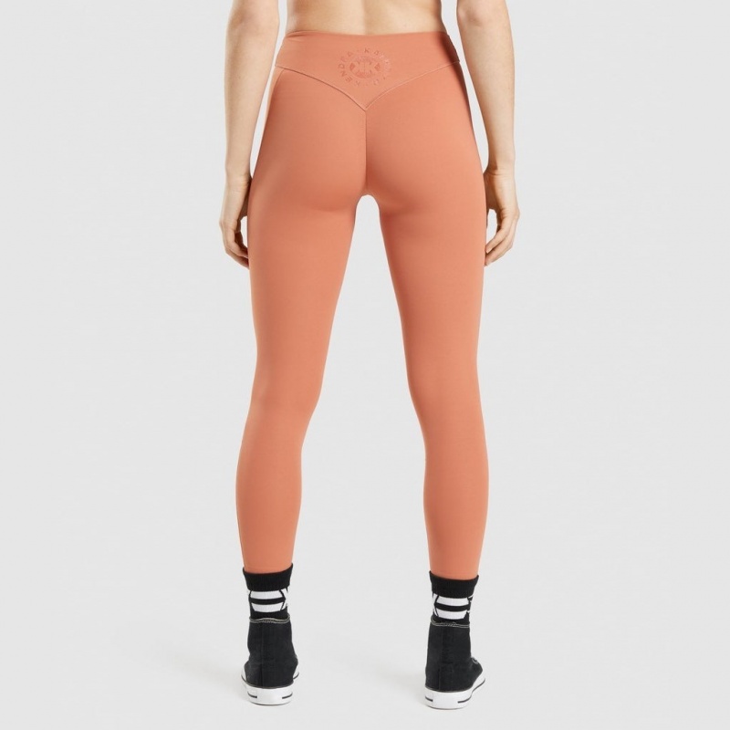 Κολαν Gymshark KK Fit 7/8 πορτοκαλι | 360UNWJZT