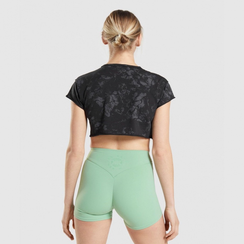 μπλουζακια Gymshark KK Fit Raw Crop μαυρα καμουφλάζ | 685RLZDQA