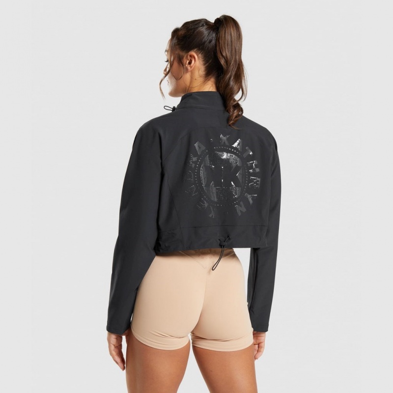 Μπουφαν Gymshark KK Fit Woven μαυρα | 590BLKEFO