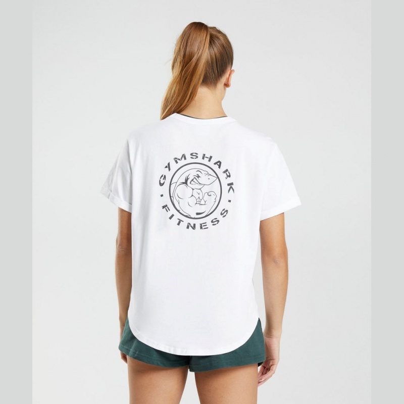 μπλουζακια Gymshark Legacy σταμπεσ Tee ασπρα | 173OEJPVT