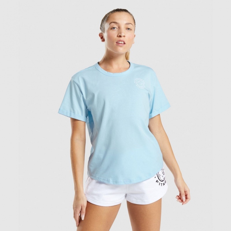 μπλουζακια Gymshark Legacy σταμπεσ Tee μπλε | 362JNTSOE