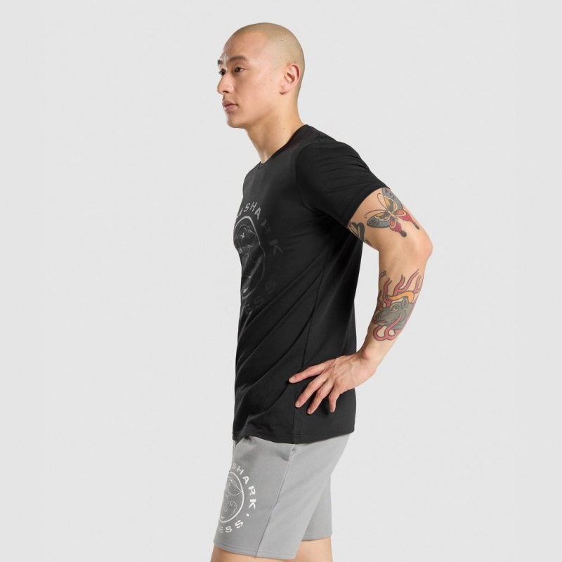 μπλουζακια Gymshark Legacy μαυρα μαυρα | 631QHUXSL