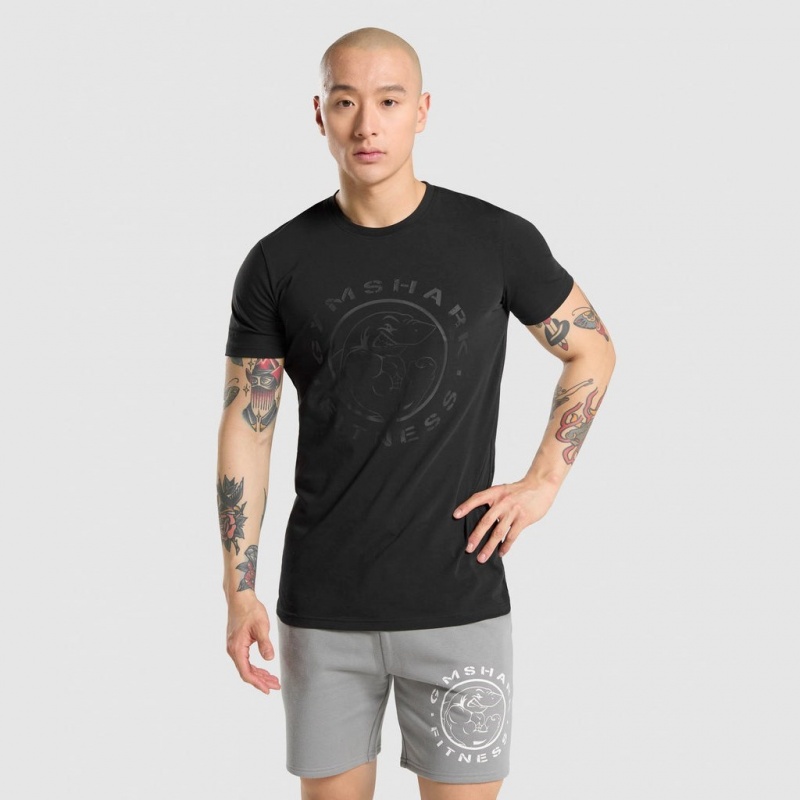 μπλουζακια Gymshark Legacy μαυρα μαυρα | 631QHUXSL
