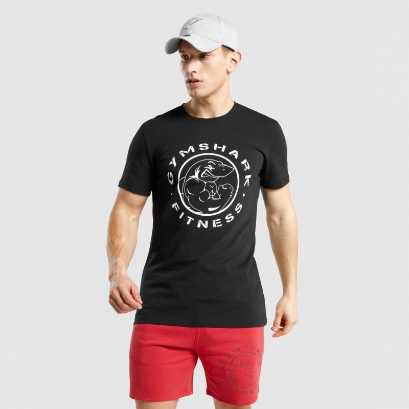 μπλουζακια Gymshark Legacy μαυρα ασπρα | 768RVPNUA