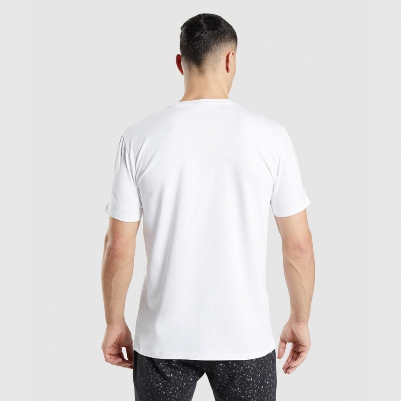 μπλουζακια Gymshark Micro Print Block Infill ασπρα | 135CYIUJK