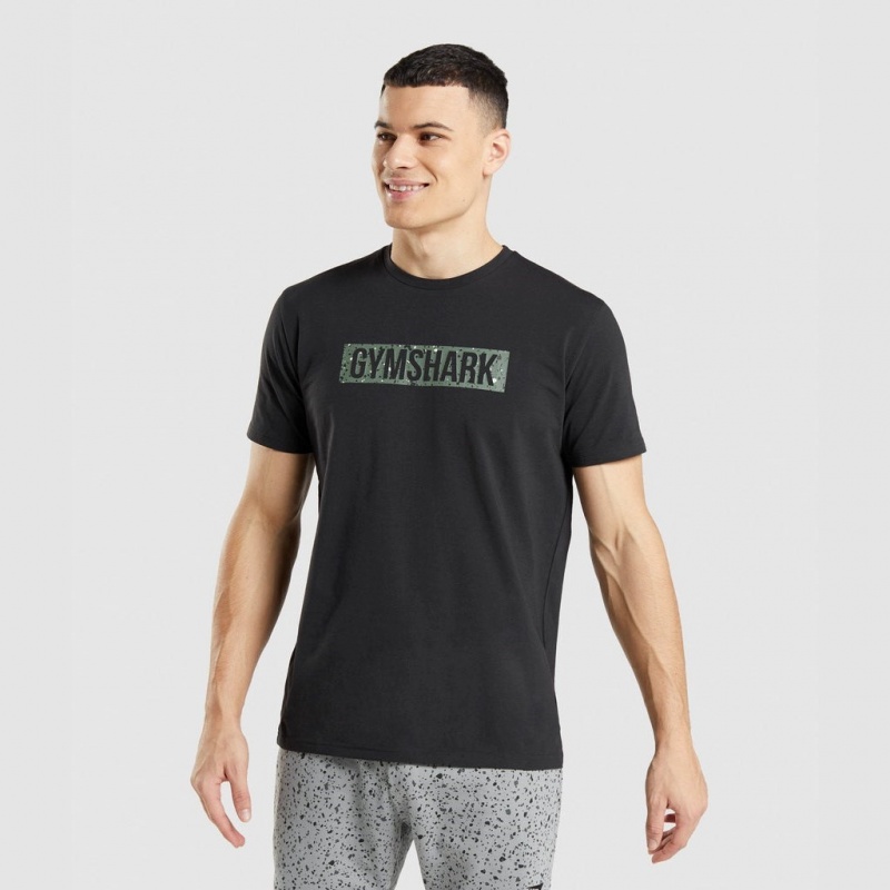 μπλουζακια Gymshark Micro Print Block Infill μαυρα | 417NLAEMI