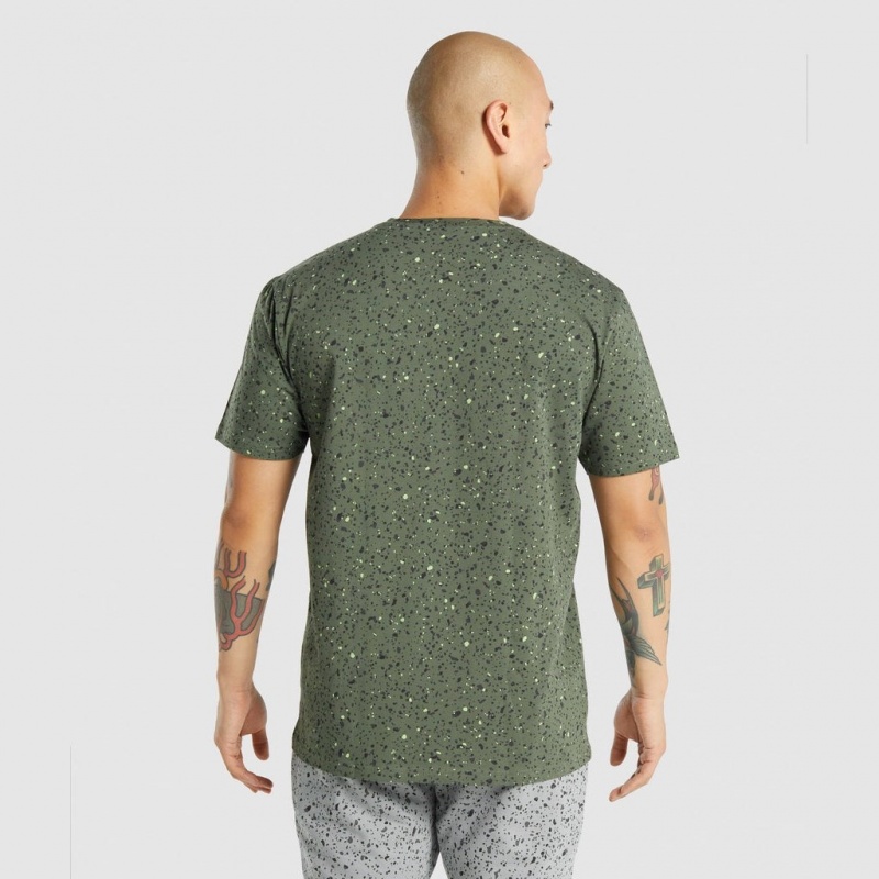μπλουζακια Gymshark Micro Print πρασινο | 347HBANGF