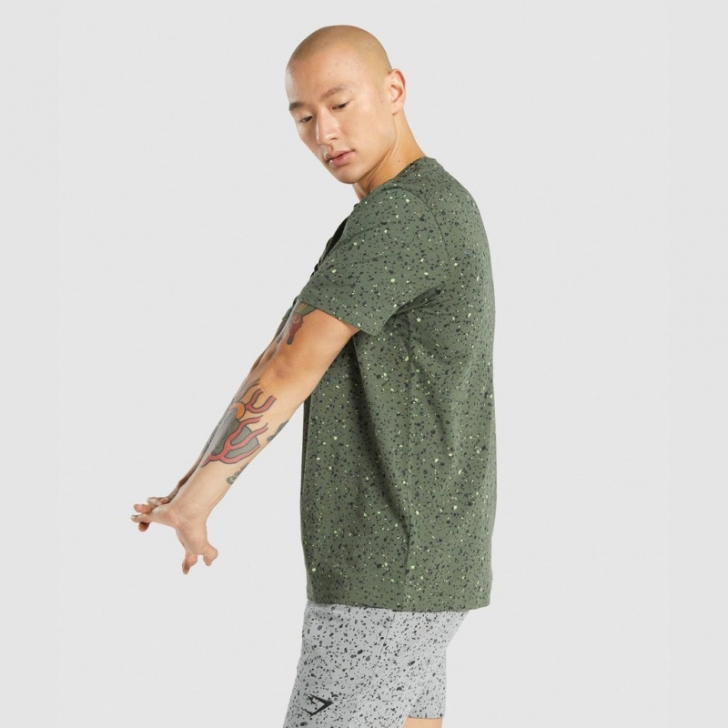 μπλουζακια Gymshark Micro Print πρασινο | 347HBANGF