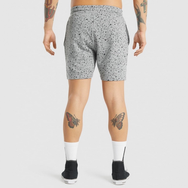 Σορτσ Gymshark Micro Print γκρι | 702GEWYXL