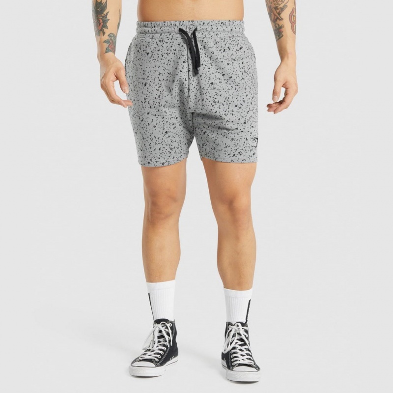 Σορτσ Gymshark Micro Print γκρι | 702GEWYXL