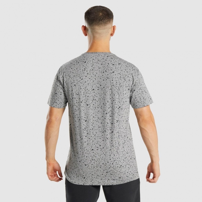μπλουζακια Gymshark Micro Print ανοιχτο γκρι | 095DAGZTH