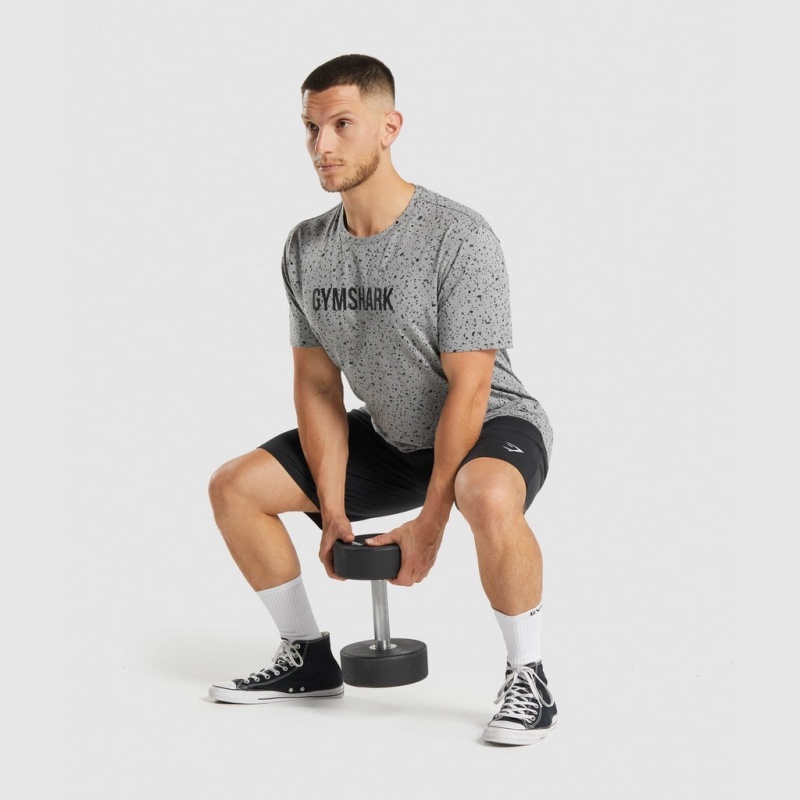 μπλουζακια Gymshark Micro Print ανοιχτο γκρι | 095DAGZTH