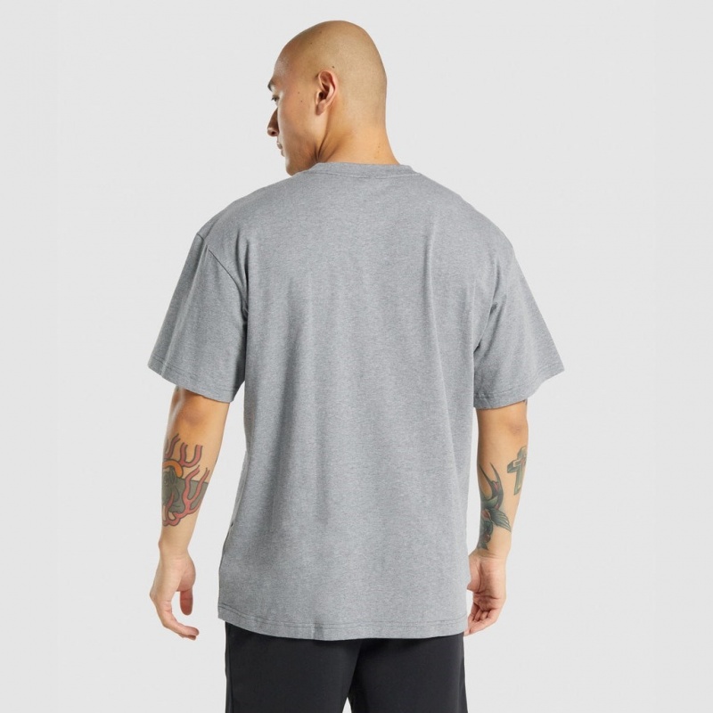 μπλουζακια Gymshark Oversized Charcoal Marl | 612JQZMWR