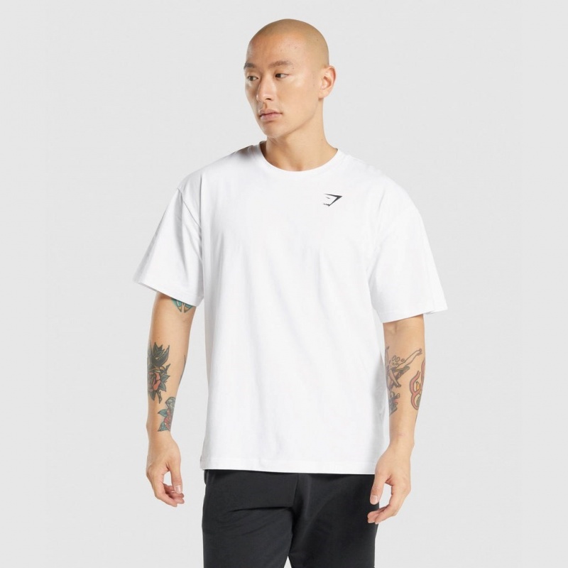 μπλουζακια Gymshark Oversized ασπρα | 691ICXUFY