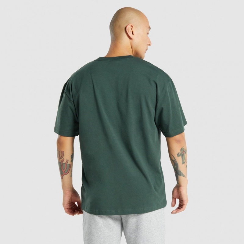 μπλουζακια Gymshark Oversized σκούρο πρασινο | 697TXDAVW