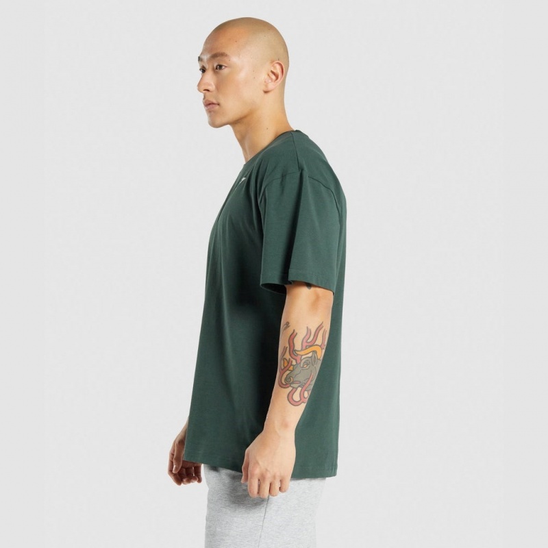 μπλουζακια Gymshark Oversized σκούρο πρασινο | 697TXDAVW