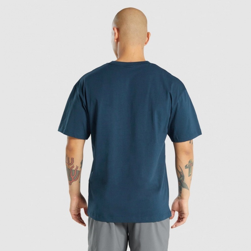 μπλουζακια Gymshark Oversized σκουρο μπλε | 850SHEMDC