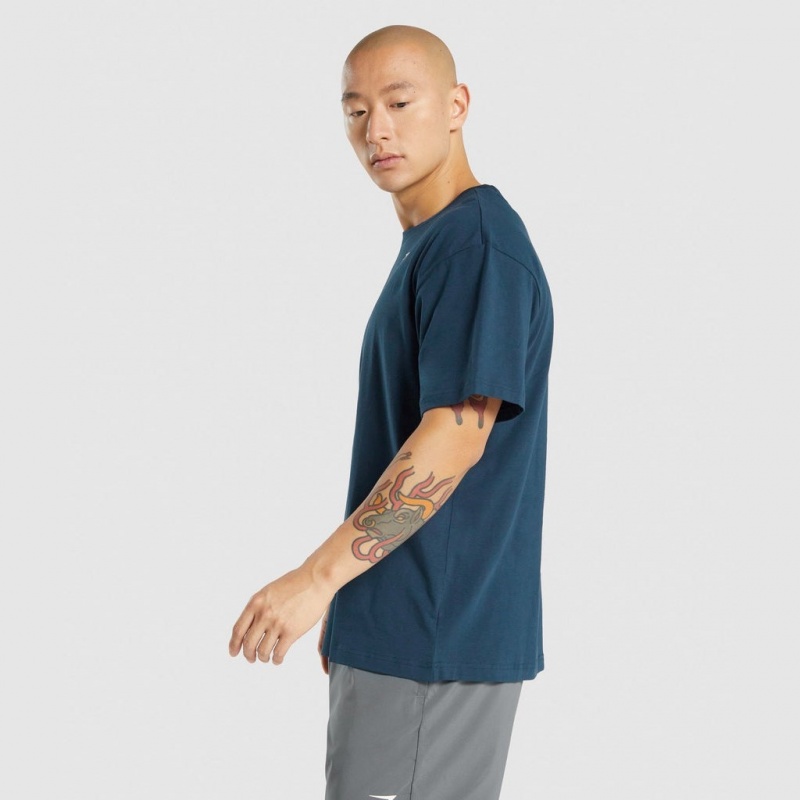 μπλουζακια Gymshark Oversized σκουρο μπλε | 850SHEMDC