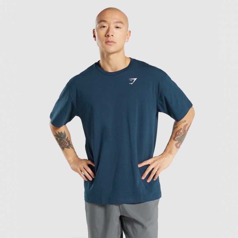 μπλουζακια Gymshark Oversized σκουρο μπλε | 850SHEMDC