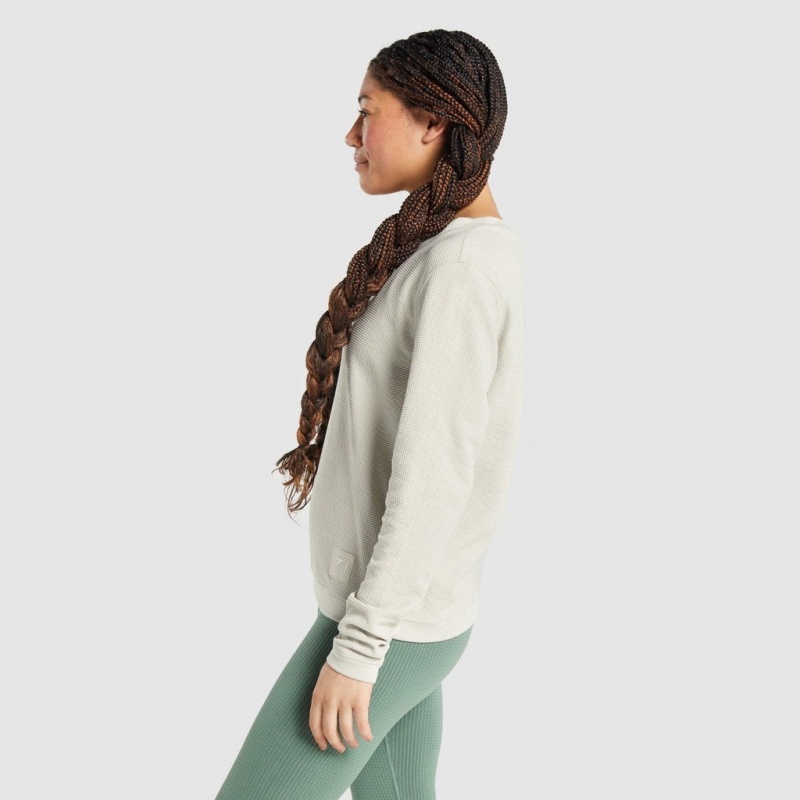 μπλουζακια Gymshark Pause Long Sleeve γκρι | 370LBQUGI