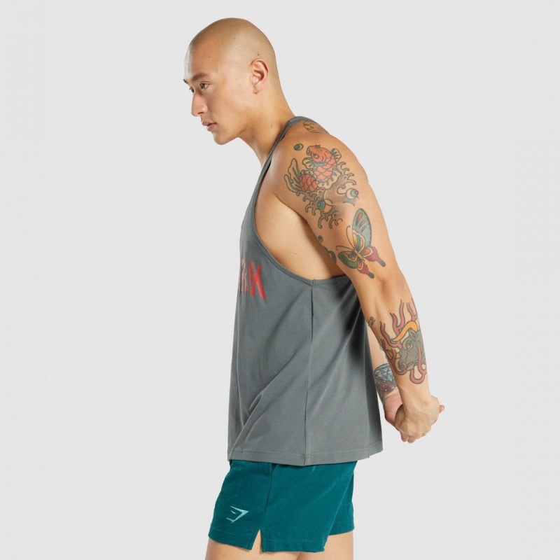 Γιλεκο Gymshark Power Stringer γκρι | 416ILEBYR