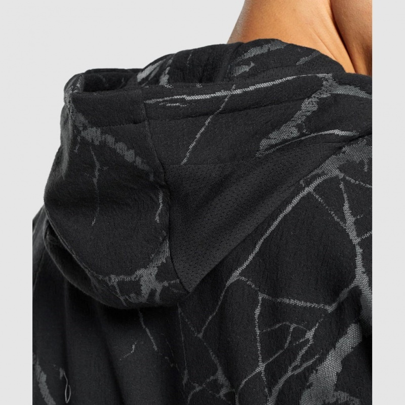 Φουτερ Gymshark Power Zip Up μαυρα | 320VJNLRG