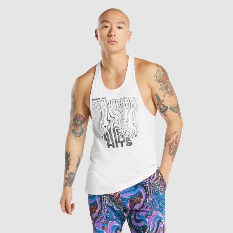 Γιλεκο Gymshark Pre-Workout Stringer ασπρα | 137RPVHMN