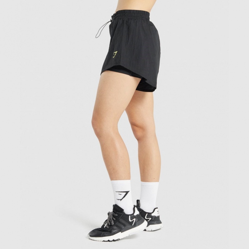 Σορτσ Gymshark Pulse 2 in 1 μαυρα | 580YINXCS