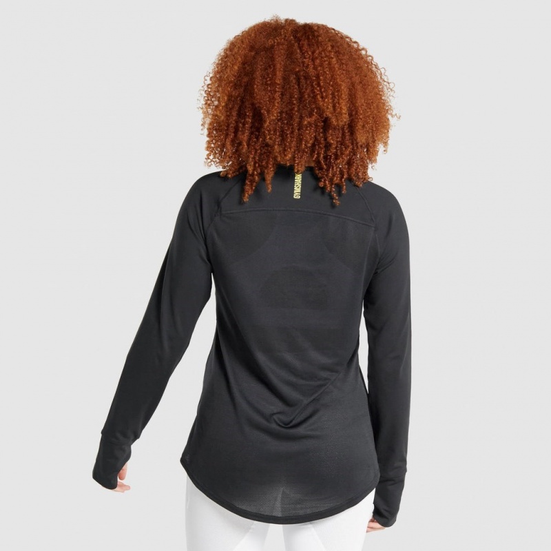 μπλουζακια Gymshark Pulse Long Sleeve μαυρα | 180BZXGMK