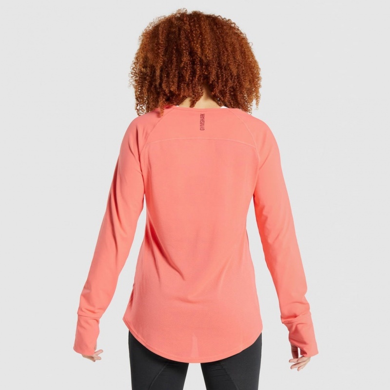 μπλουζακια Gymshark Pulse Long Sleeve ροζ | 830OXVNMP