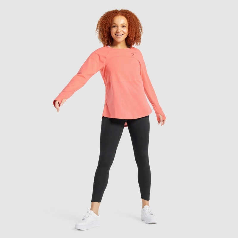 μπλουζακια Gymshark Pulse Long Sleeve ροζ | 830OXVNMP