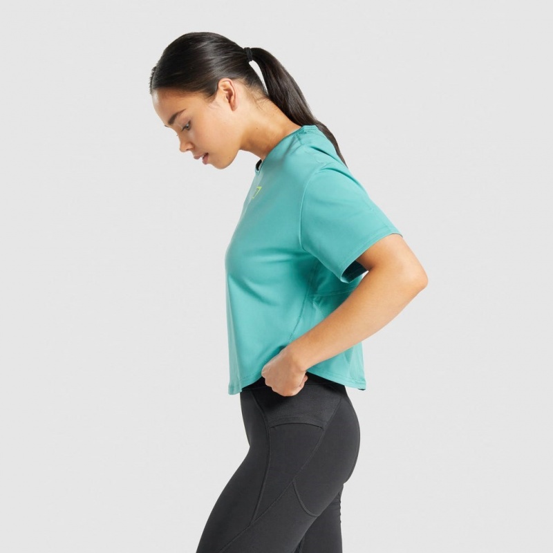 μπλουζακια Gymshark Pulse Teal | 159KTRJLO