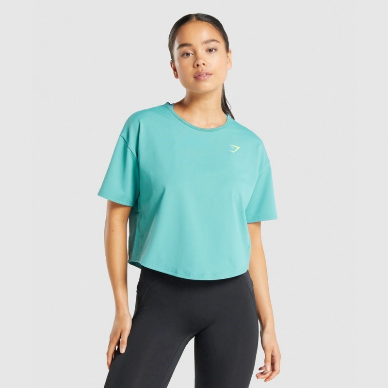 μπλουζακια Gymshark Pulse Teal | 159KTRJLO
