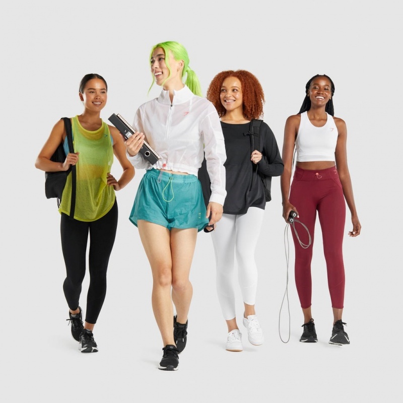 Μπουφαν Gymshark Pulse Woven ασπρα | 920BKYEXJ