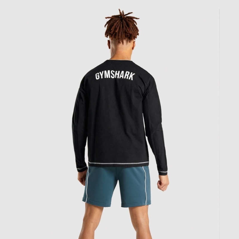 μπλουζακια Gymshark Recess Long Sleeve μαυρα | 581IALBMH