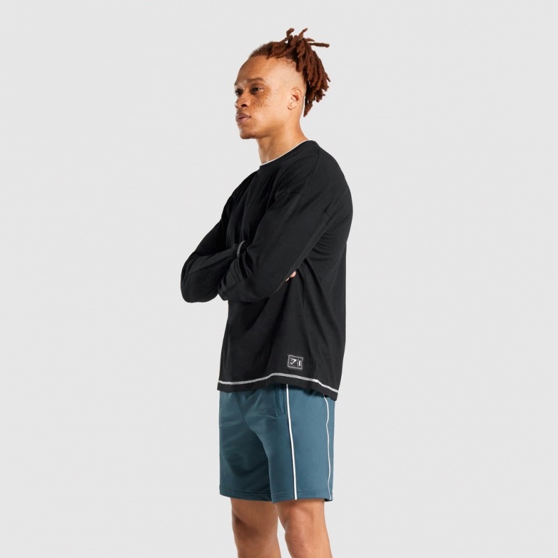μπλουζακια Gymshark Recess Long Sleeve μαυρα | 581IALBMH