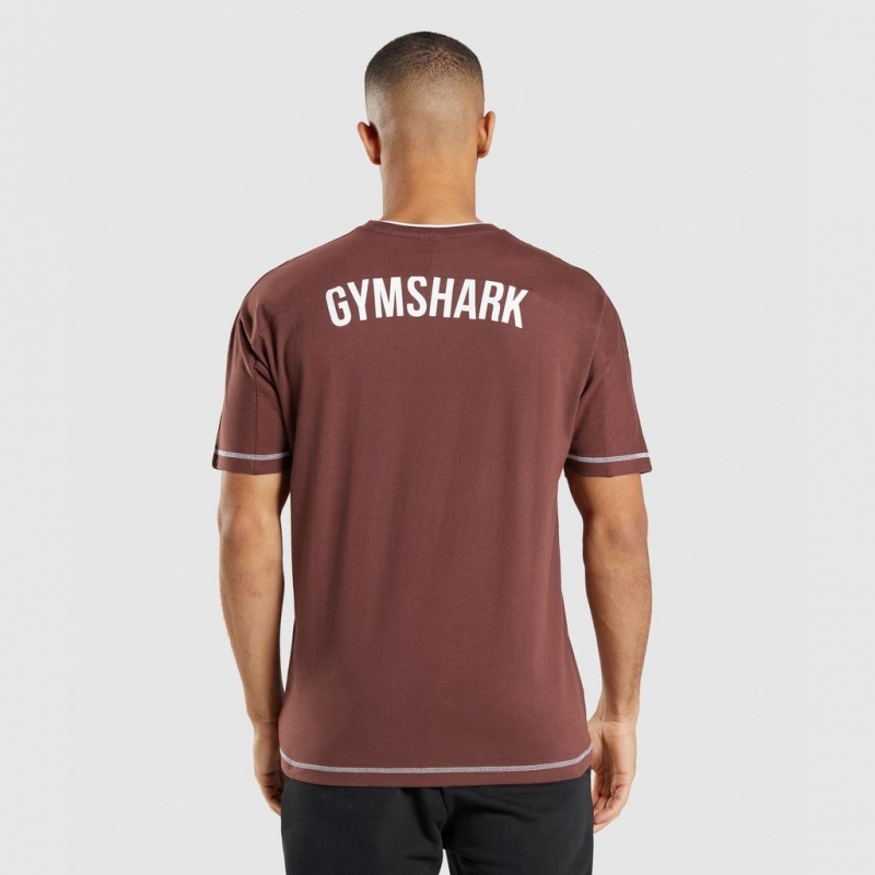 μπλουζακια Gymshark Recess καφε ασπρα | 261OTSPRI
