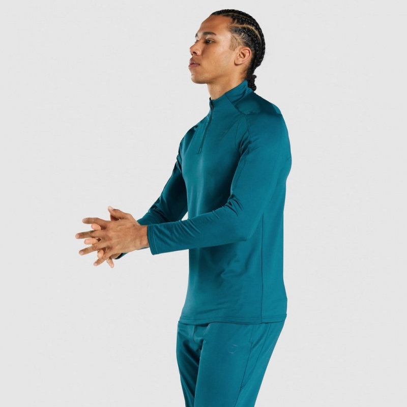 Φουτερ Gymshark Regulate 1/4 Zip Teal | 065WVREHT