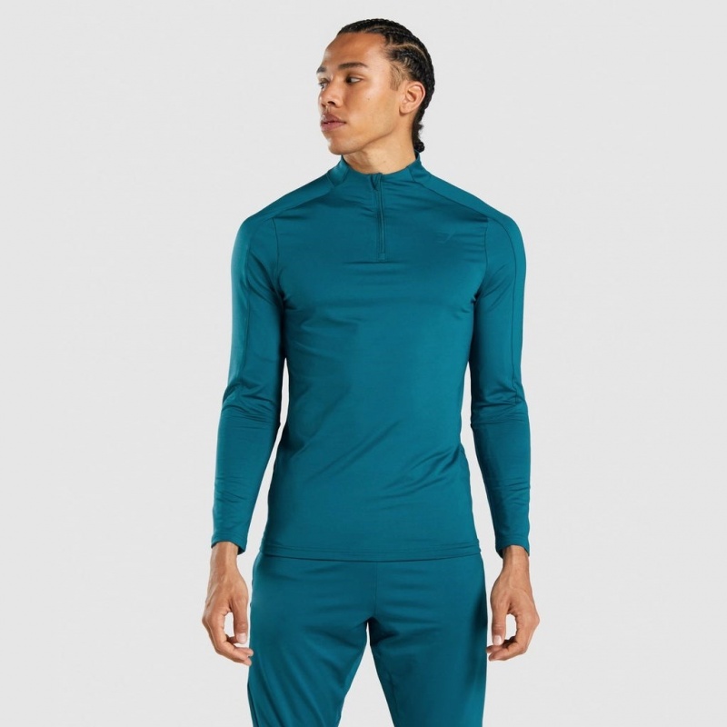 Φουτερ Gymshark Regulate 1/4 Zip Teal | 065WVREHT