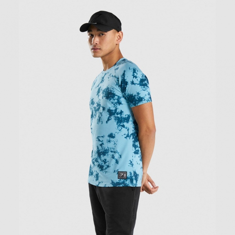 μπλουζακια Gymshark Restore Teal Print | 104PRUOJX