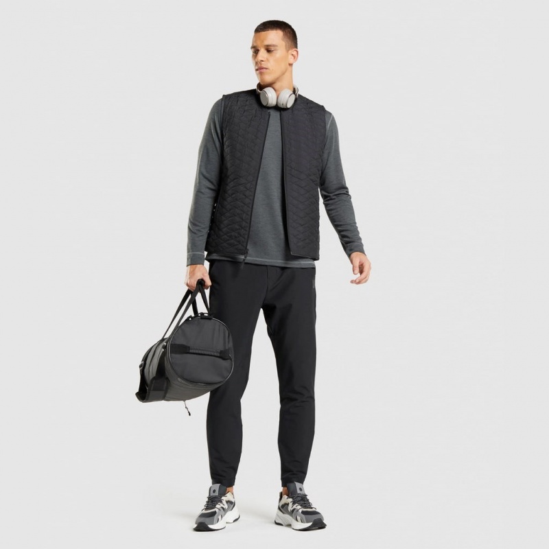 μπλουζακια Gymshark Retake Long Sleeve Charcoal Marl | 573QZONUK