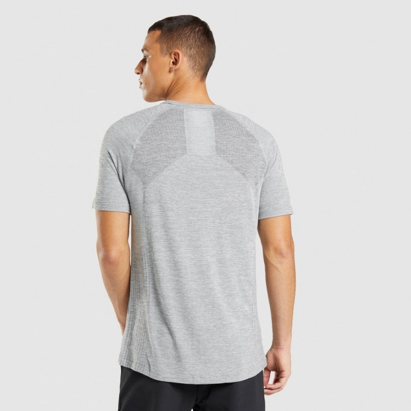 μπλουζακια Gymshark Retake Seamless ανοιχτο γκρι μαυρα | 076VTFKSM