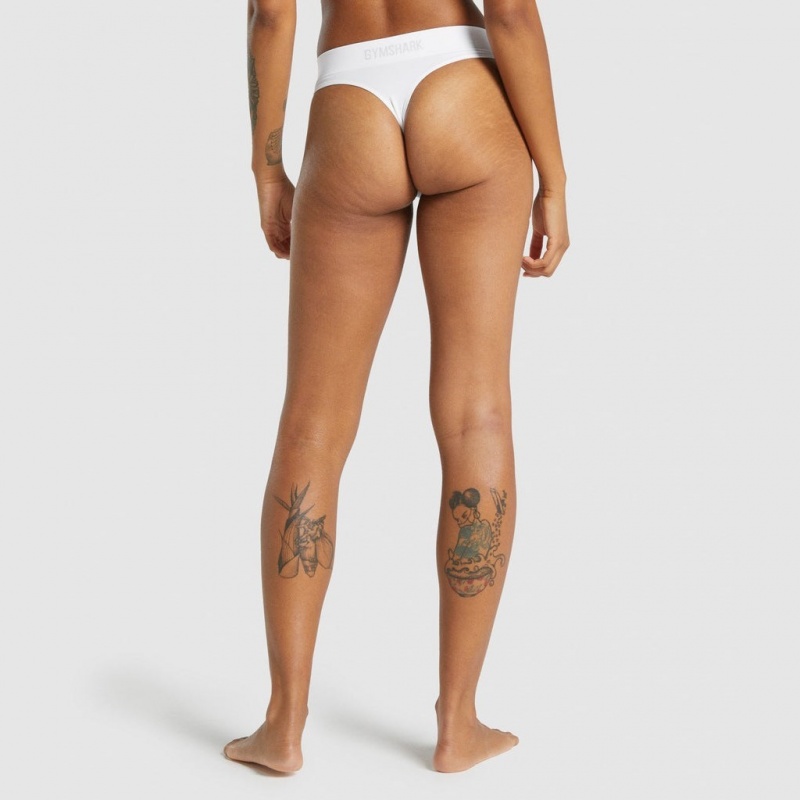 Στρινγκ Gymshark Seamless High Rise ασπρα | 247DWUTOS