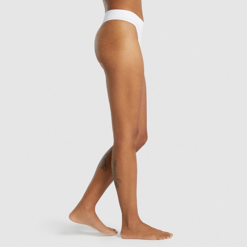 Στρινγκ Gymshark Seamless High Rise ασπρα | 247DWUTOS