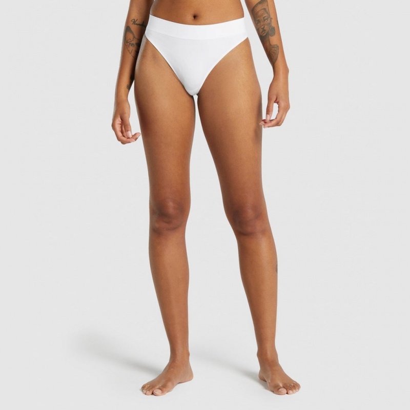 Στρινγκ Gymshark Seamless High Rise ασπρα | 247DWUTOS