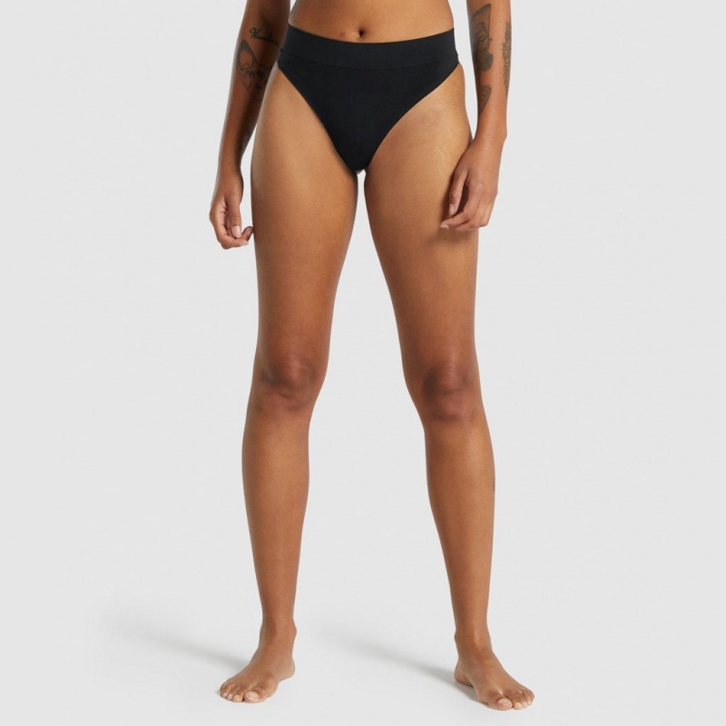 Στρινγκ Gymshark Seamless High Rise μαυρα | 429IUMJOP
